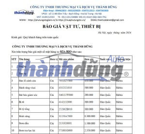 PHỤ TÙNG GIÁ RẺ KIA RIO
